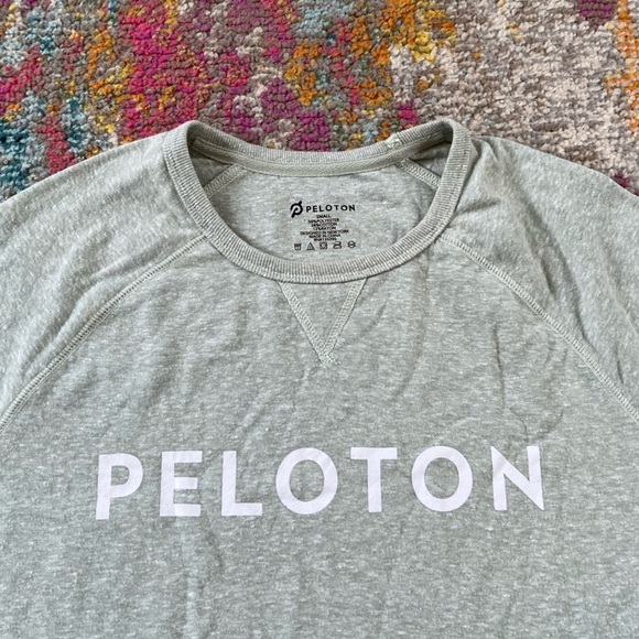 Women's Peloton Graphic Logo Lightweight Sweatshirt Cycling Green Pullover - Picture 2 of 5